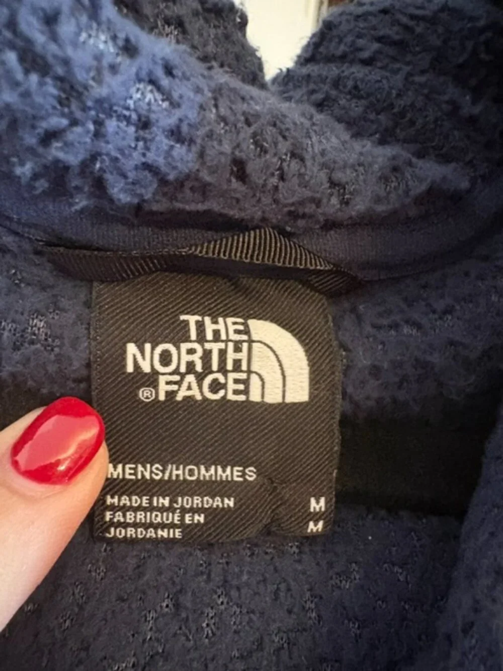 The North Face Campshire Hoodie in Navy and Orange, Size Medium